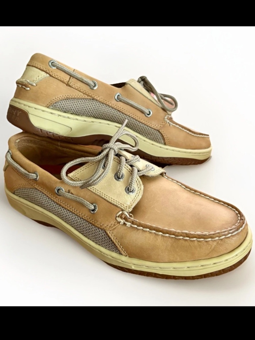 ❌SOLD❌SPERRY TOP-SIDER Billfish 3-eye LTR Boat Shoe Deck Loafer Tan/Beige MEN 9M